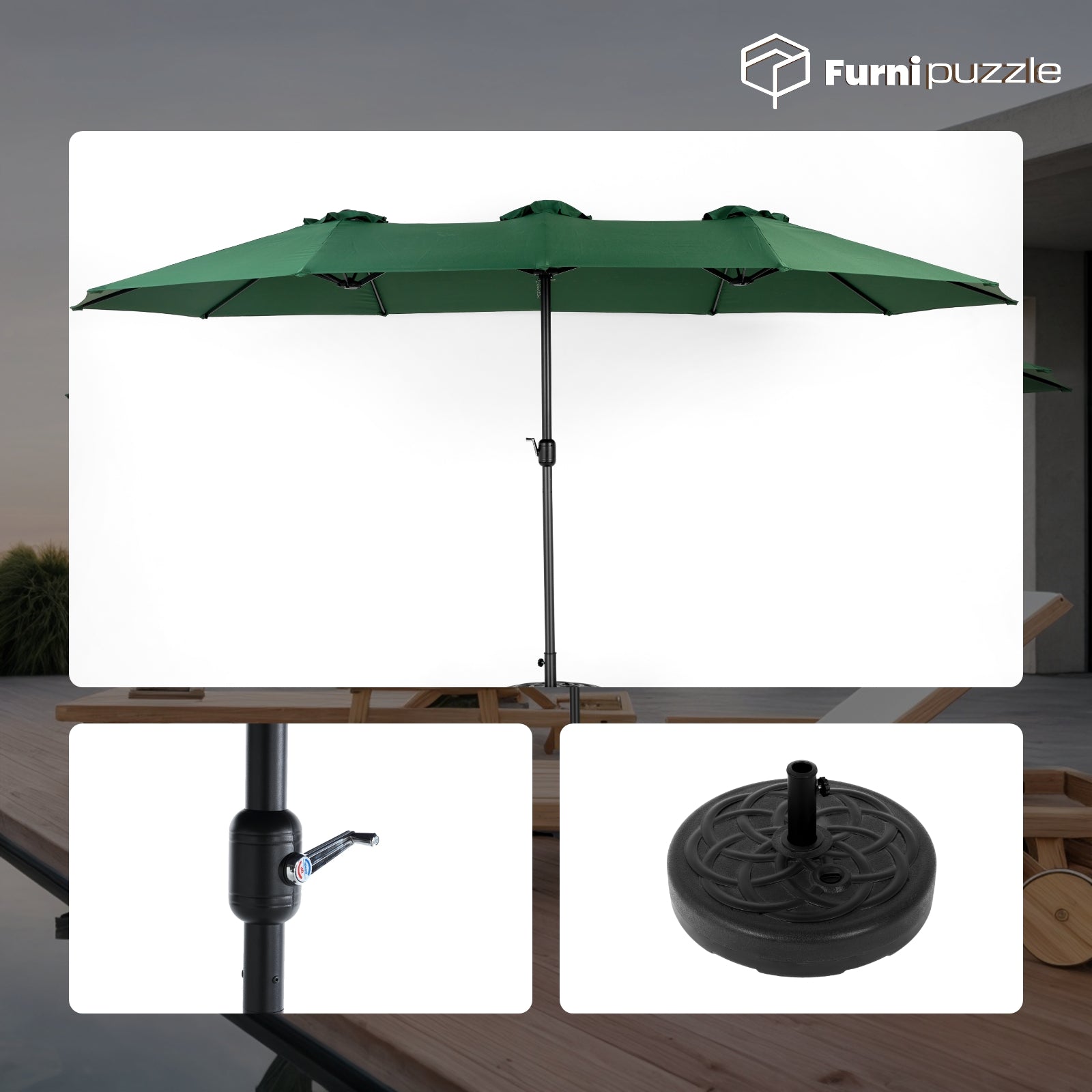 Furnipuzzle Patio Umbrella Outdoor Extra Large Umbrella