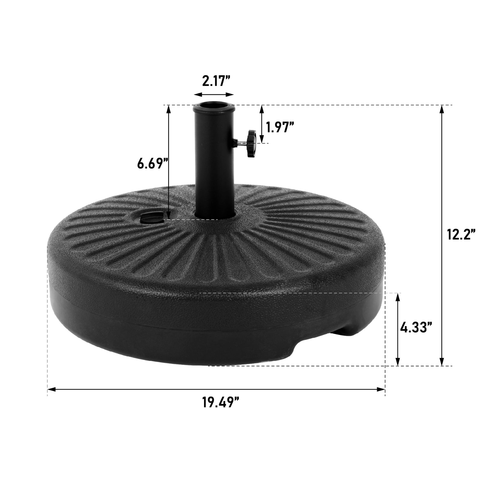 Furnipuzzle Base Stand Patio Market Umbrella Base Heavy Duty Outdoor Stand