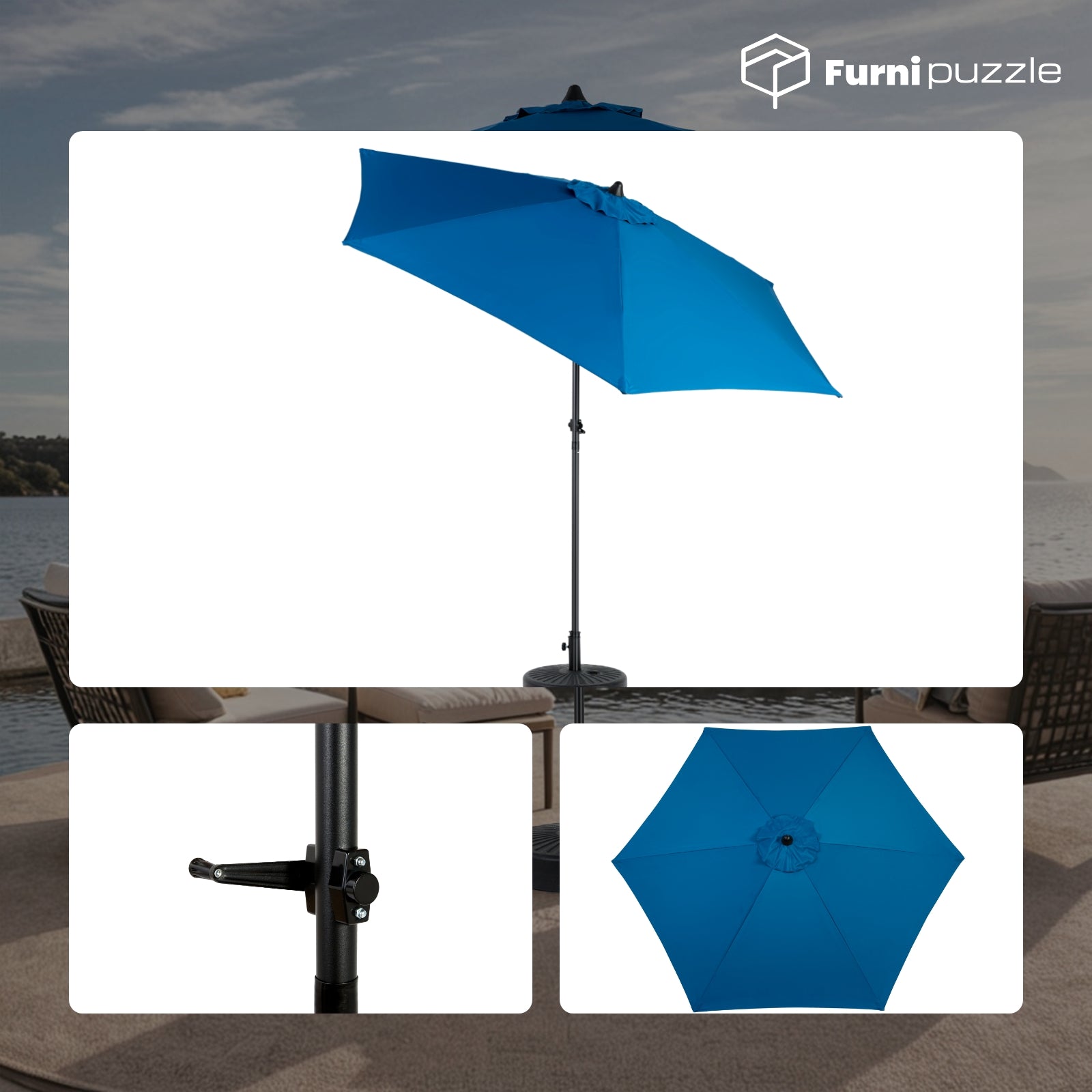 Furnipuzzle Outdoor Table Umbrella Outdoor Patio Townhouse Umbrella