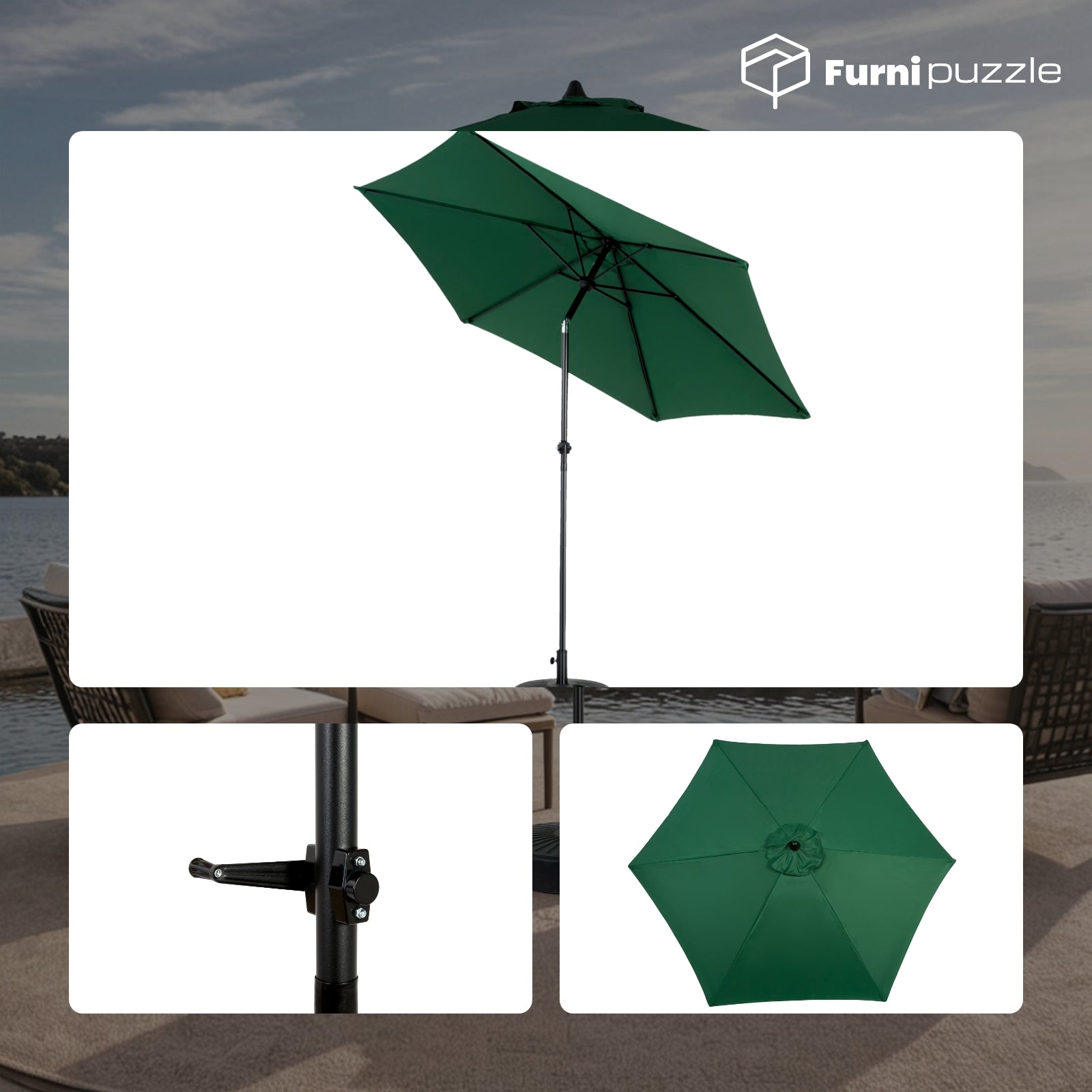 Furnipuzzle Outdoor Table Umbrella Outdoor Patio Townhouse Umbrella