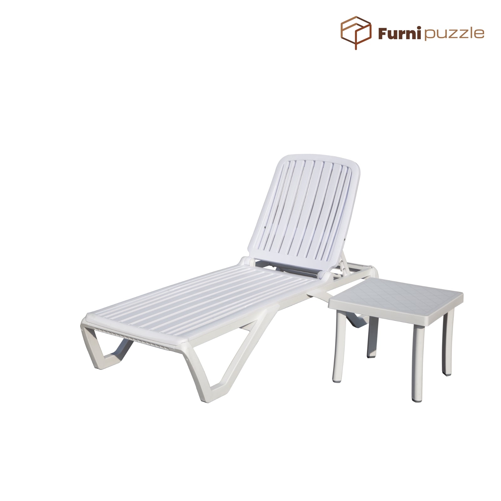 Furnipuzzle Outdoor Patio Chaise Lounge Chair for Beach Deck Lawn Poolside