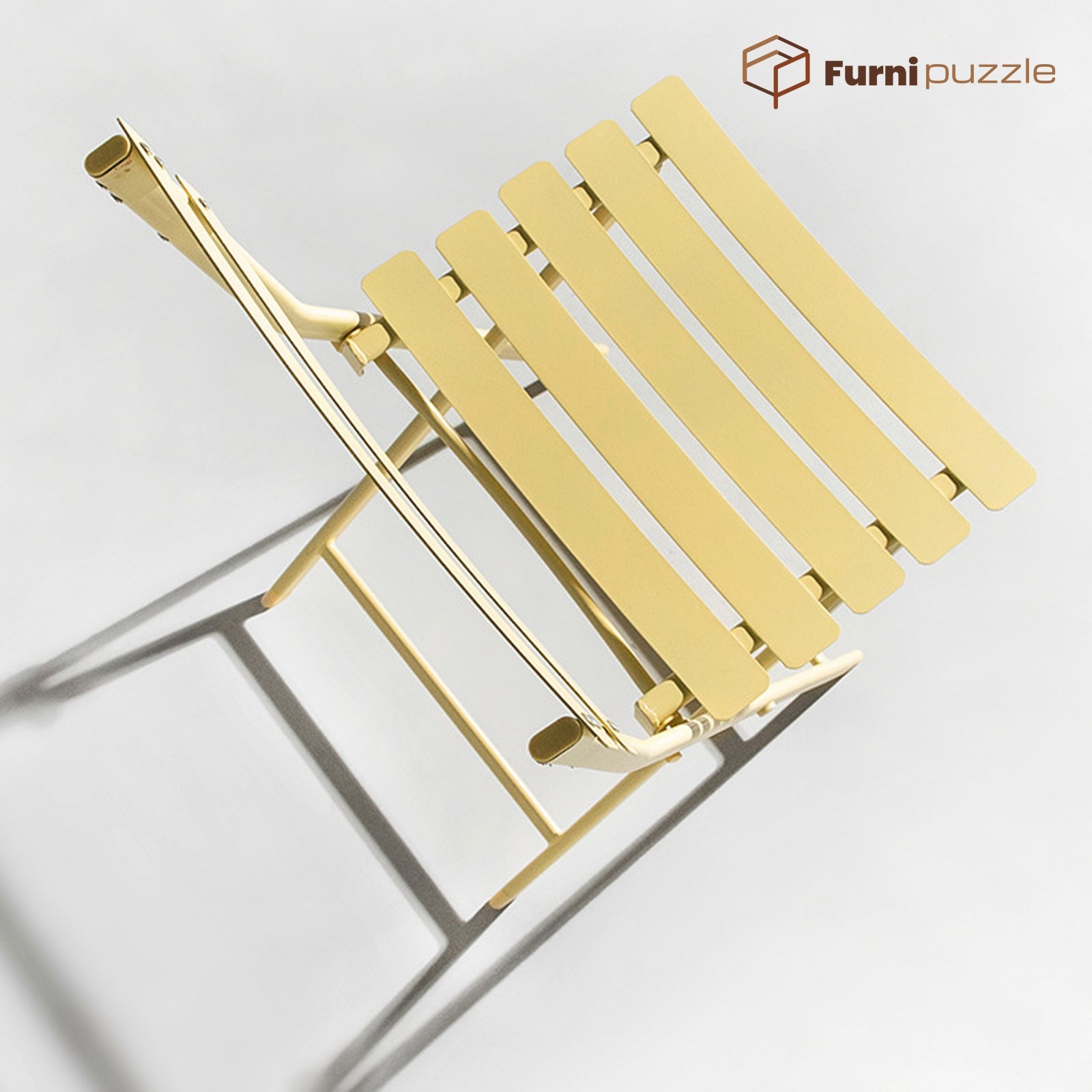 Furnipuzzle Garden Patio Foldable Round Table 3 Piece Set of Foldable Patio Table and Chairs