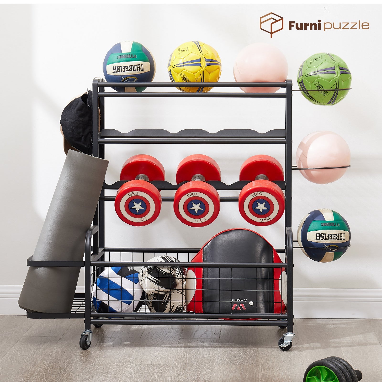 Furnipuzzle Equip Storage Rack Dumbbell Rack Multi-use Storage Rack