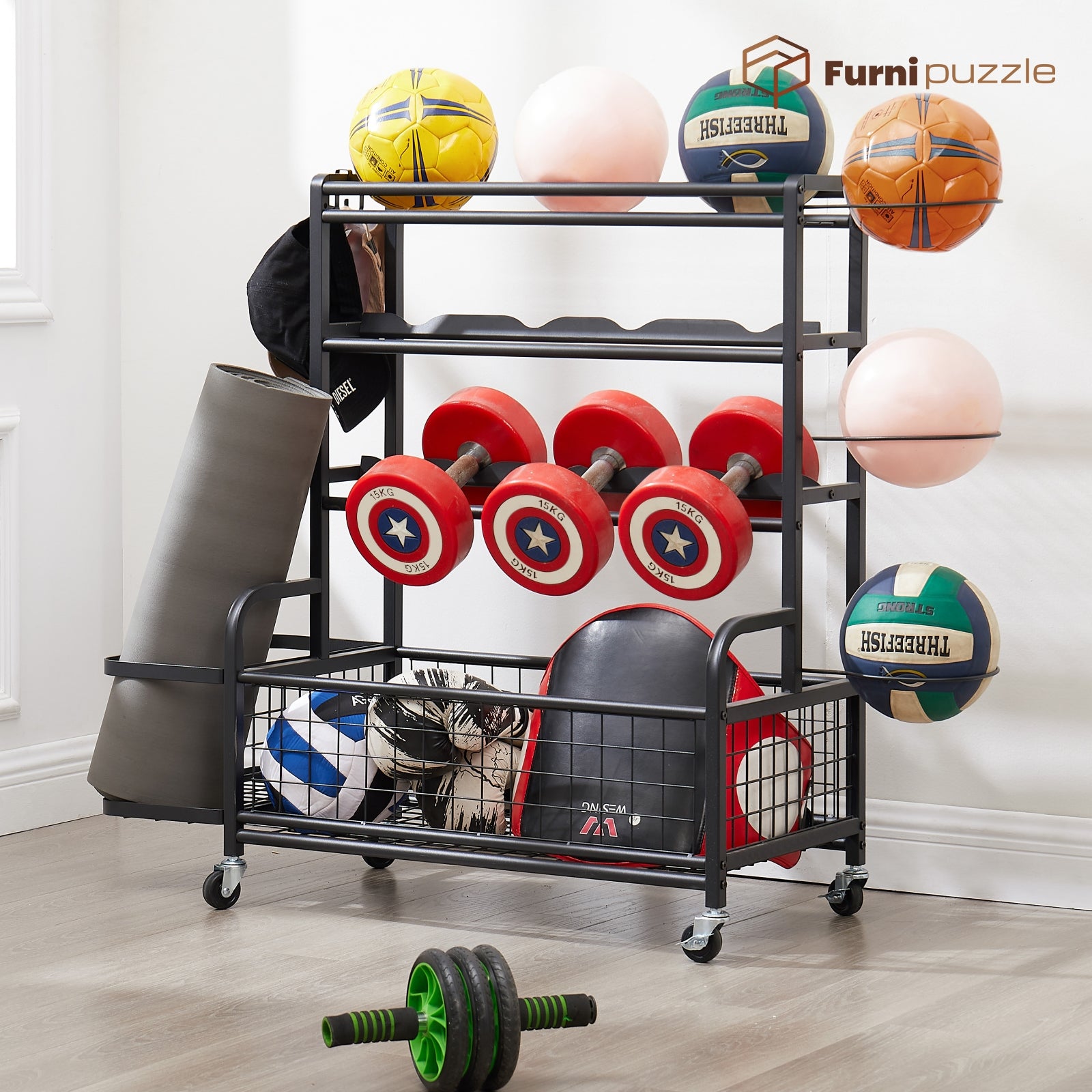 Furnipuzzle Equip Storage Rack Dumbbell Rack Multi-use Storage Rack