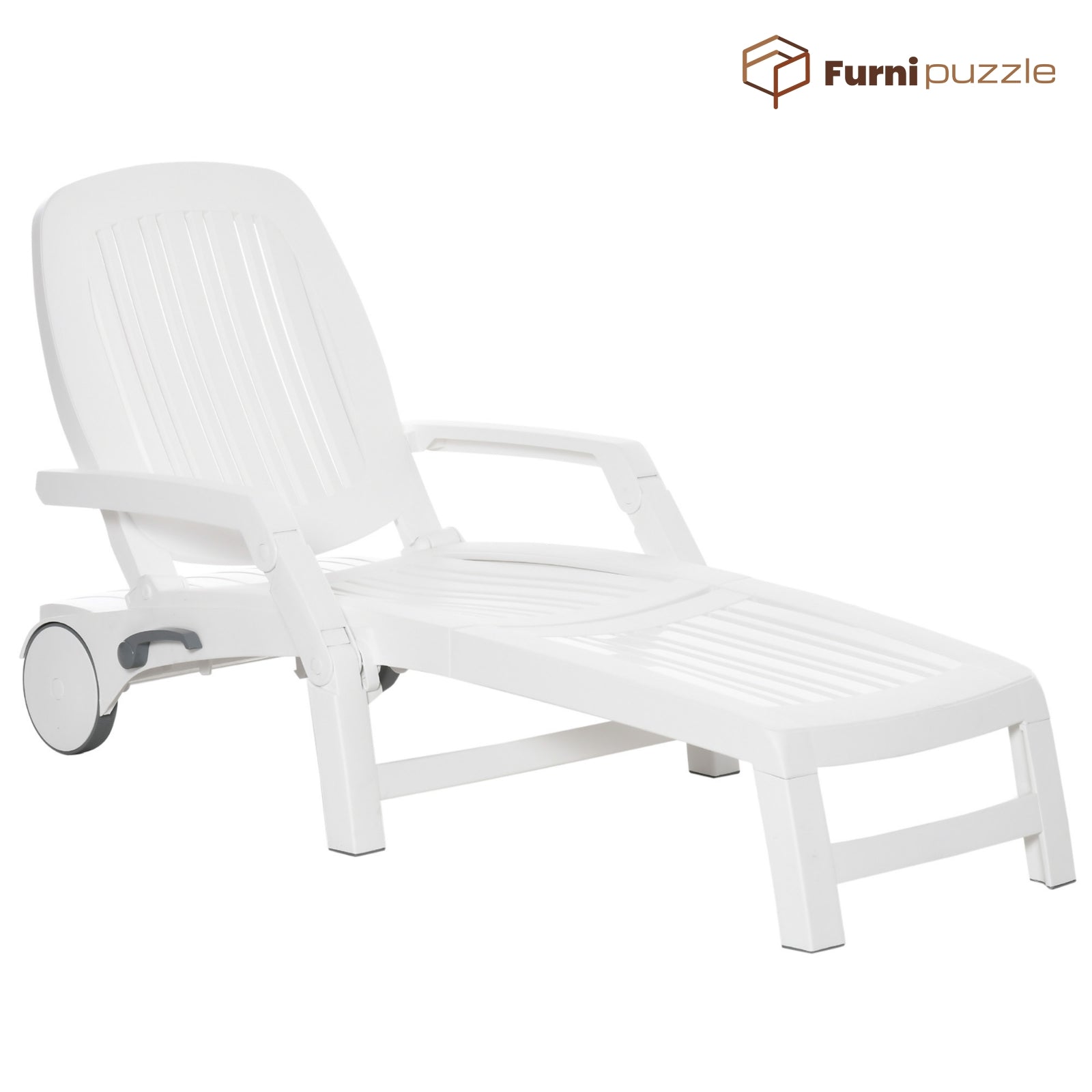 Furnipuzzle Lounge Chair Chaise Adjustable Recliner Plastic Recliner Lightweight Waterproof