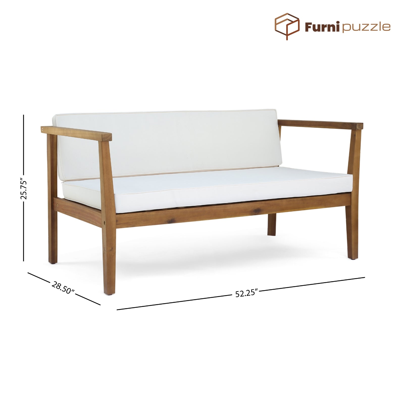 Furnipuzzle Patio Furniture 4-Seater Sectional Sofa Set with Coffee Table