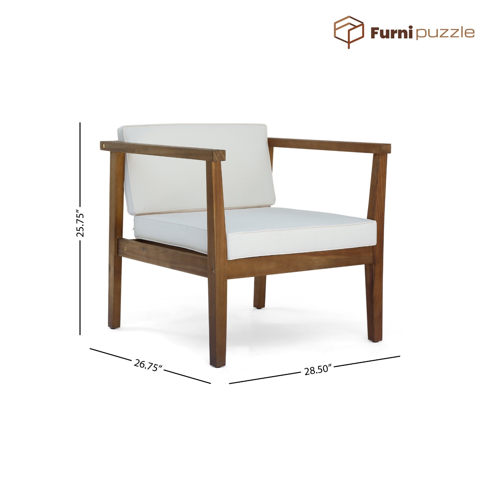 Furnipuzzle Patio Furniture 4-Seater Sectional Sofa Set with Coffee Table