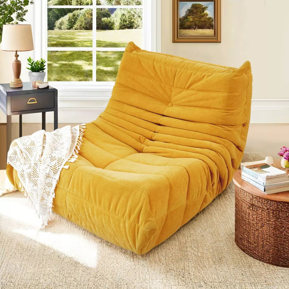 Furnipuzzle Compressed Armless Bean Bag Chair - Soft Floor Sofa for Teens and Adults