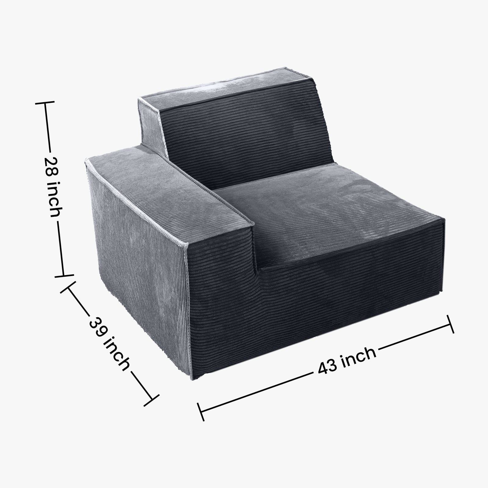 Furnipuzzle Modern Modular Sectional Compression Sofa U-Shaped Sectional Sofa Set