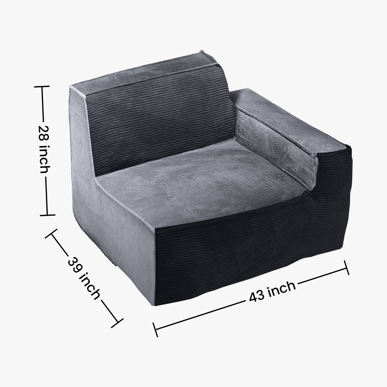 Furnipuzzle Modern Modular Sectional Compression Sofa U-Shaped Sectional Sofa Set
