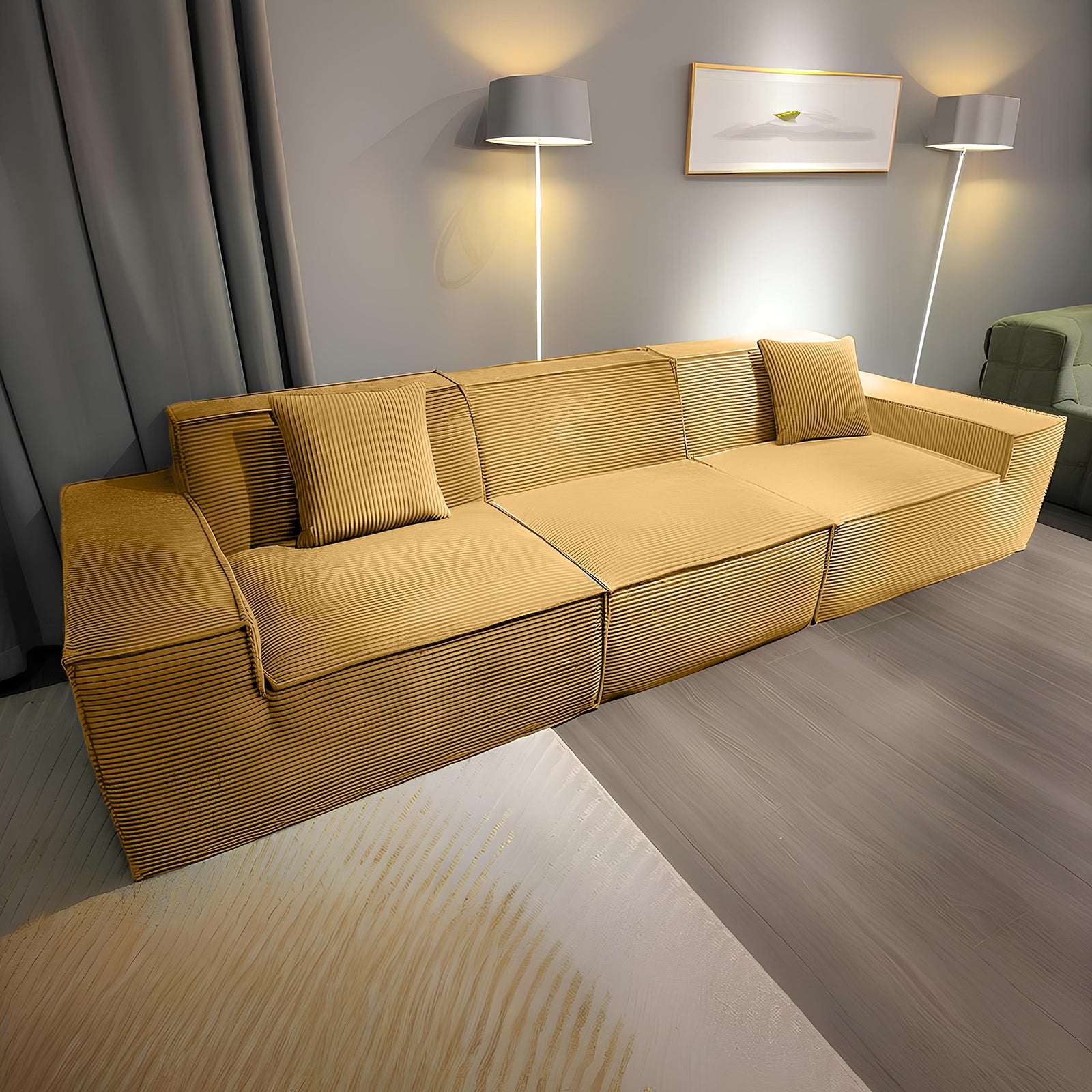 Furnipuzzle Modern Modular Sectional Compression Sofa U-Shaped Sectional Sofa