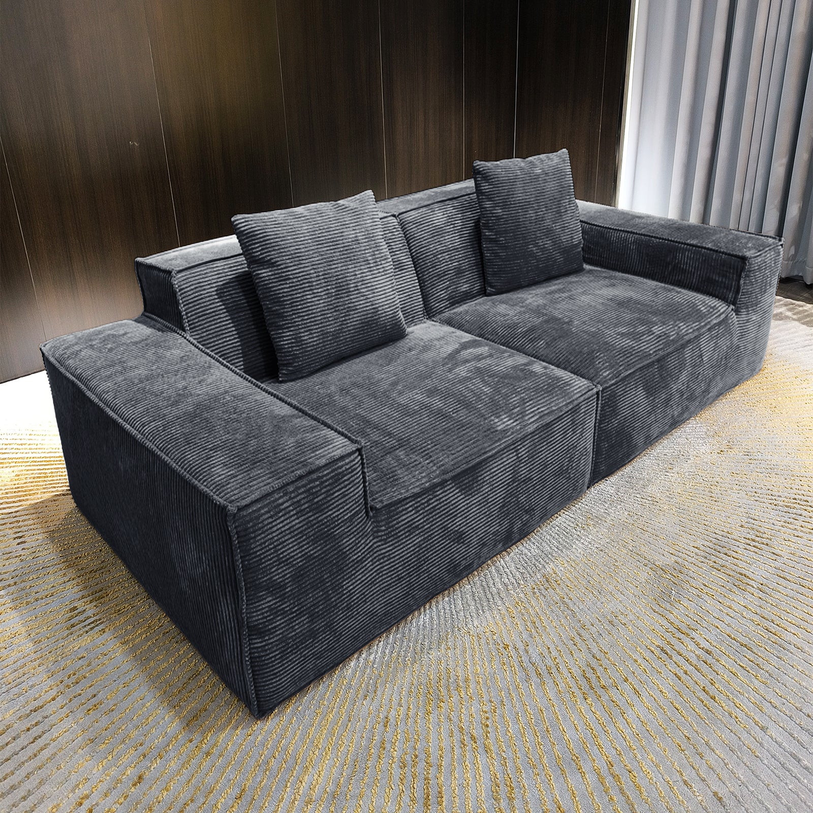 Furnipuzzle Modern Modular Sectional Compression Sofa U-Shaped Sectional Sofa