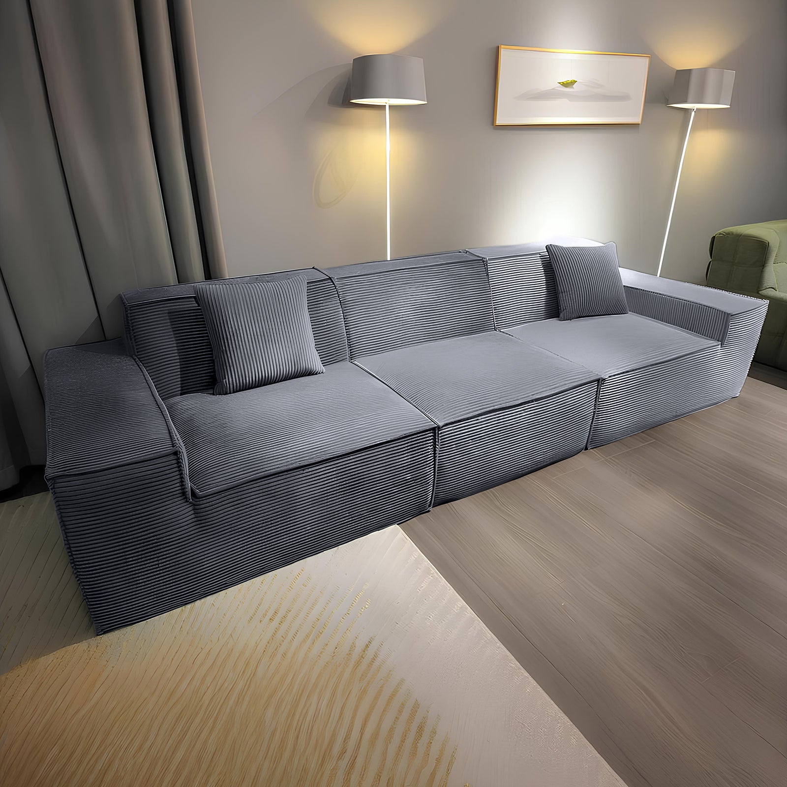 Furnipuzzle Modern Modular Sectional Compression Sofa U-Shaped Sectional Sofa