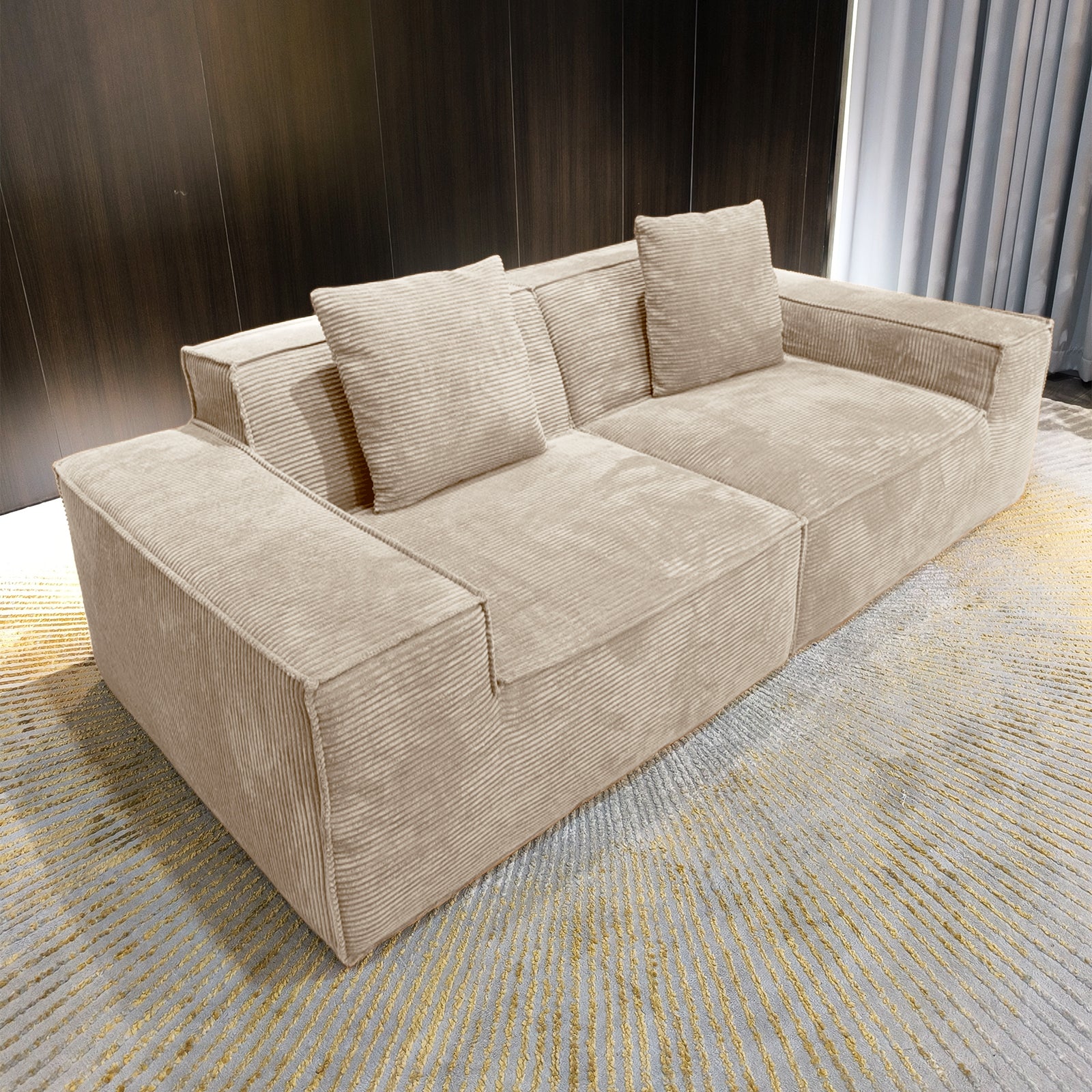 Furnipuzzle Modern Modular Sectional Compression Sofa U-Shaped Sectional Sofa