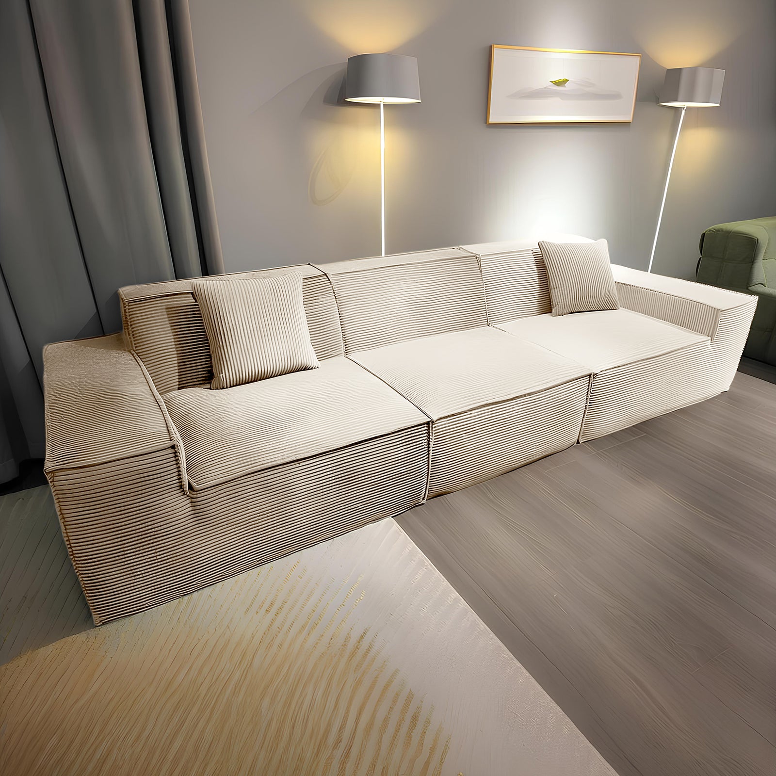 Furnipuzzle Modern Modular Sectional Compression Sofa U-Shaped Sectional Sofa