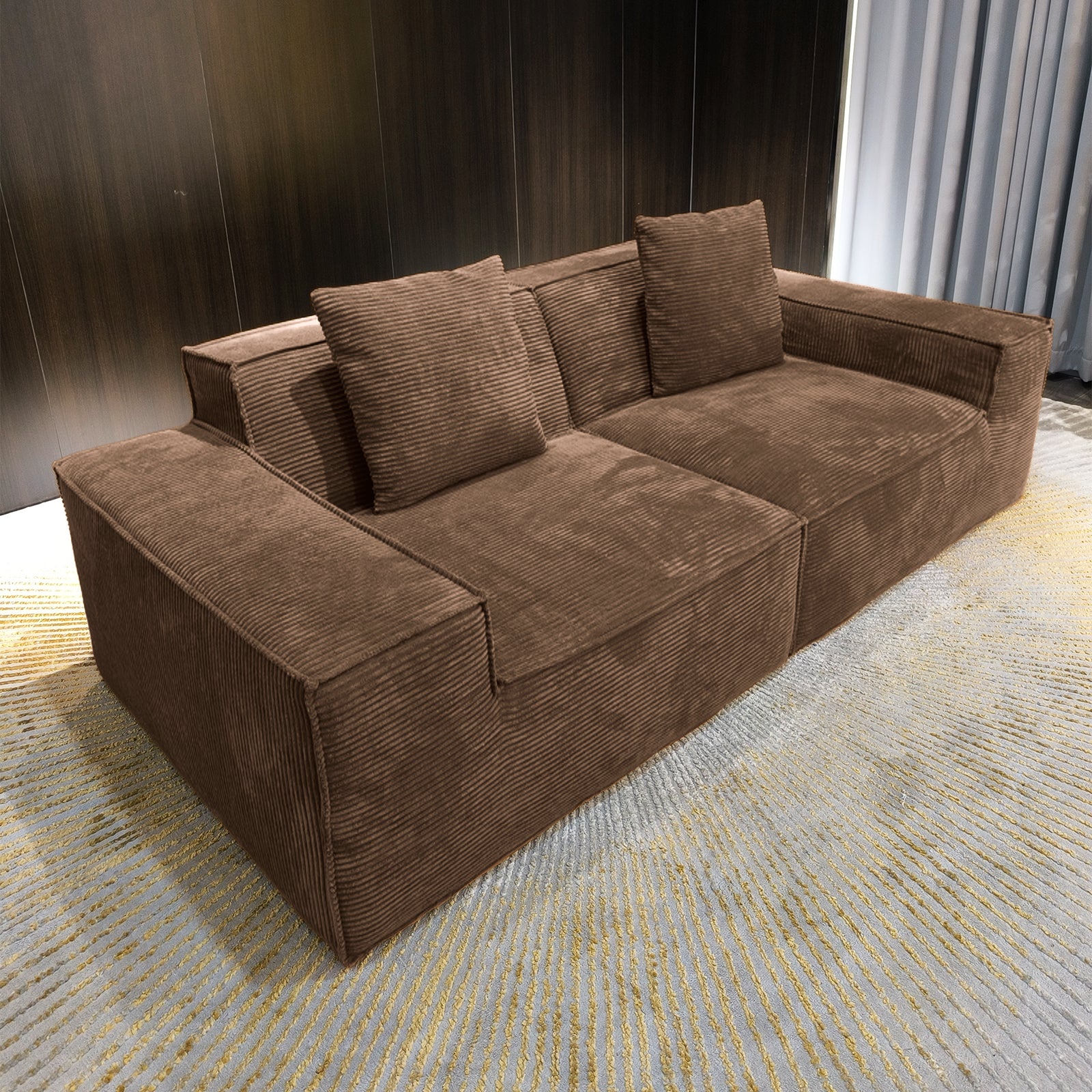 Furnipuzzle Modern Modular Sectional Compression Sofa U-Shaped Sectional Sofa