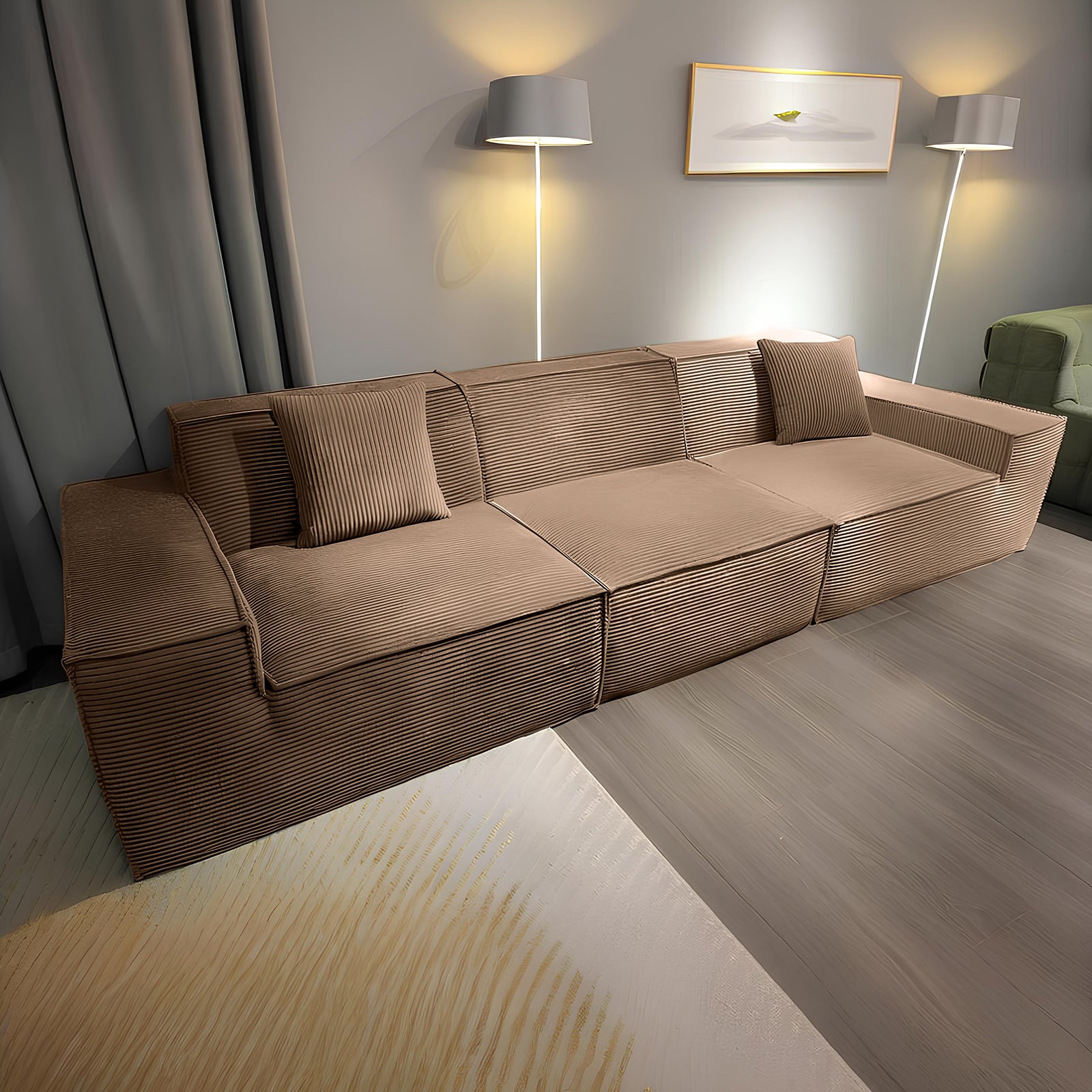 Furnipuzzle Modern Modular Sectional Compression Sofa U-Shaped Sectional Sofa
