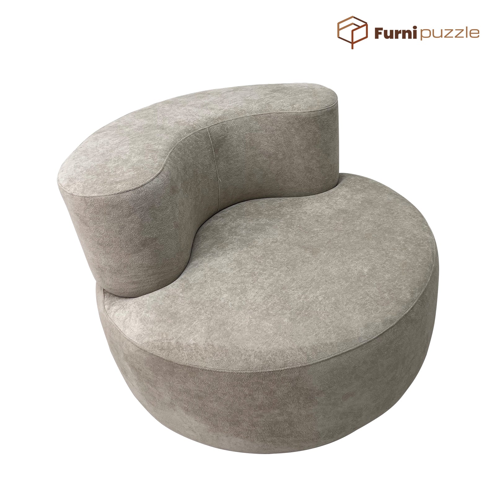 Furnipuzzle Large Sofa Curved Modular Sofa 3 Seater Sofa for Small Living Room