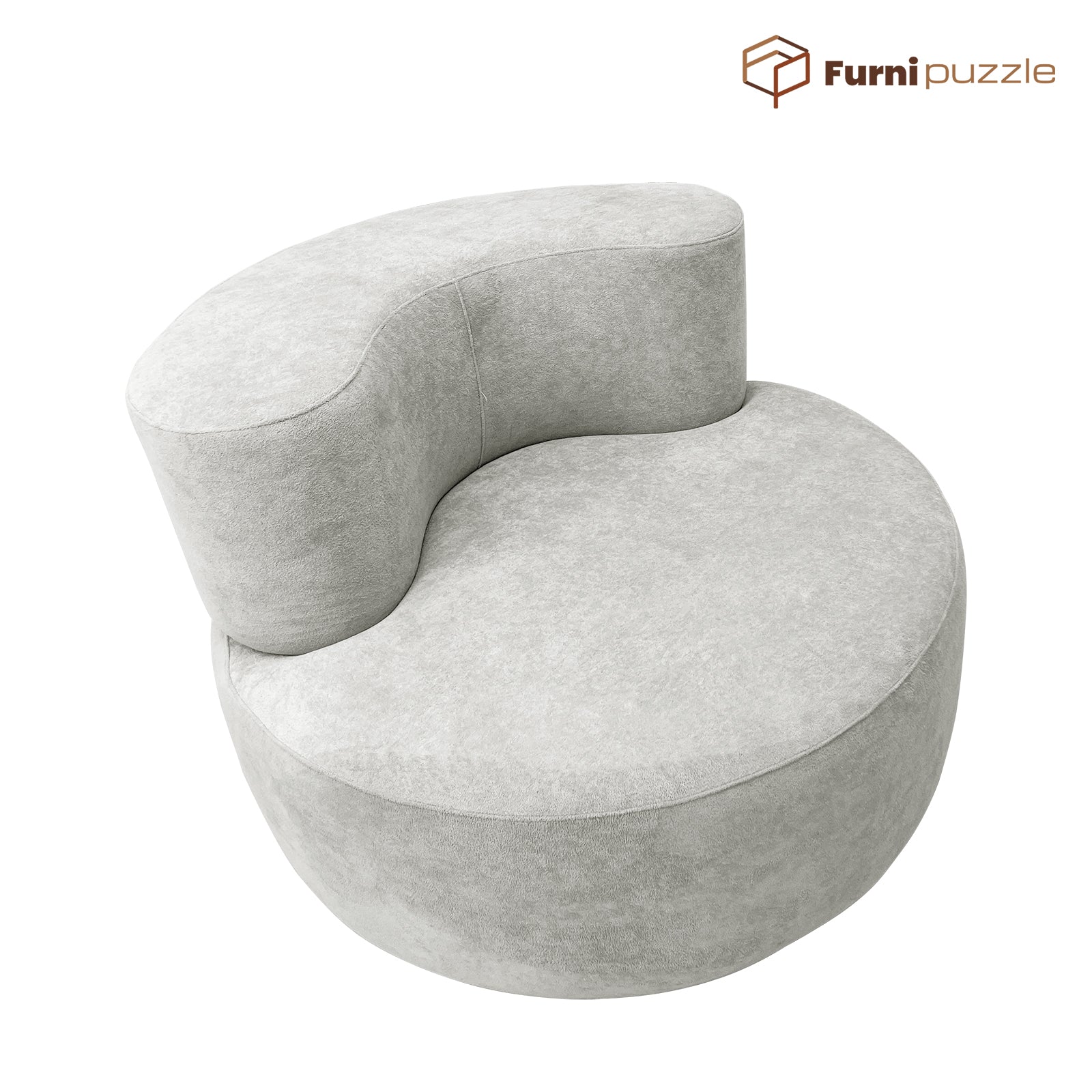 Furnipuzzle Large Sofa Curved Modular Sofa 3 Seater Sofa for Small Living Room