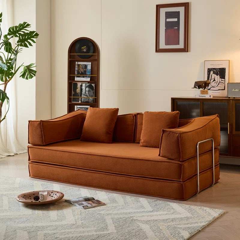 Furnipuzzle Modular Sofa Convertible Sleeper Sofa Bed With 2 Pillows