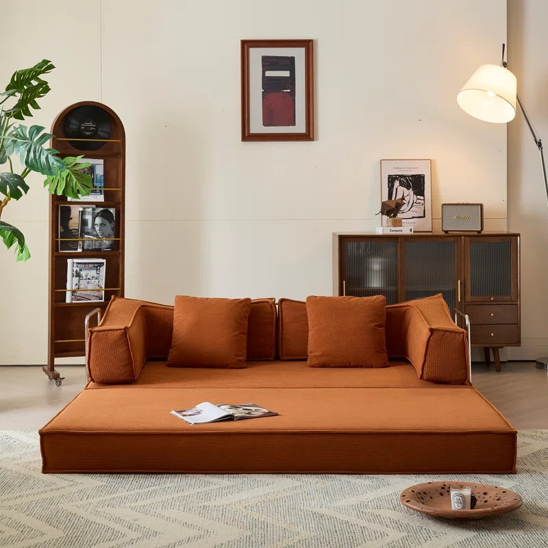 Furnipuzzle Modular Sofa Convertible Sleeper Sofa Bed With 2 Pillows