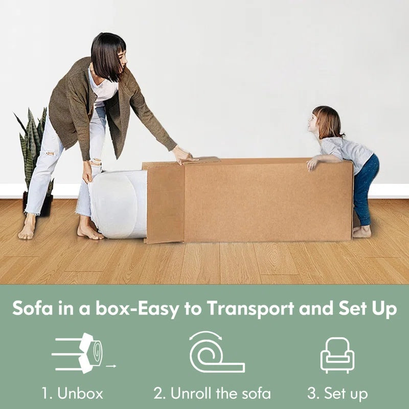 Furnipuzzle Modular Sofa Convertible Sleeper Sofa Bed With 2 Pillows