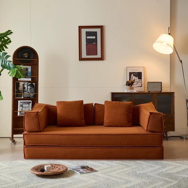 Furnipuzzle Modular Sofa Convertible Sleeper Sofa Bed With 2 Pillows