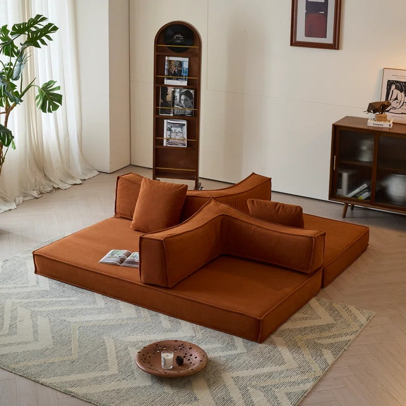 Furnipuzzle Modular Sofa Convertible Sleeper Sofa Bed With 2 Pillows