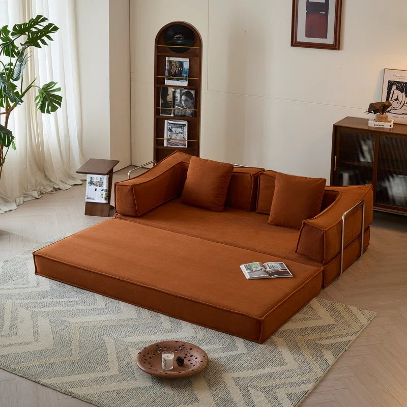 Furnipuzzle Modular Sofa Convertible Sleeper Sofa Bed With 2 Pillows