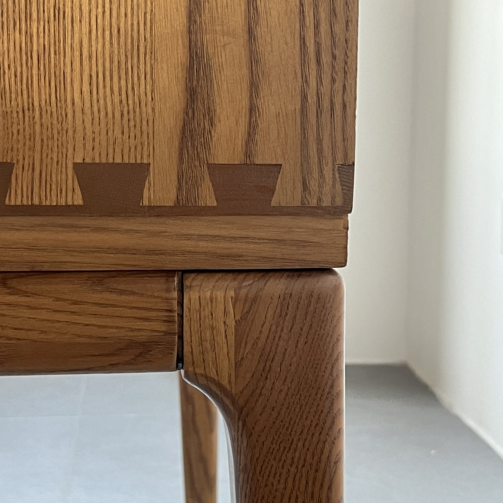 Furnipuzzle Scandinavian White Ash Wood Side Cabinet - Assemble-Ready Minimalist Design