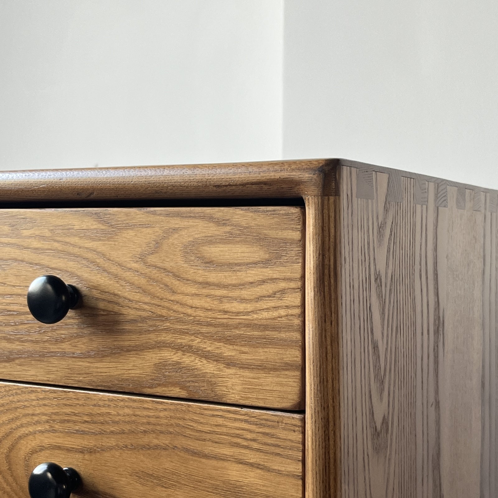 Furnipuzzle Scandinavian White Ash Wood Side Cabinet - Assemble-Ready Minimalist Design