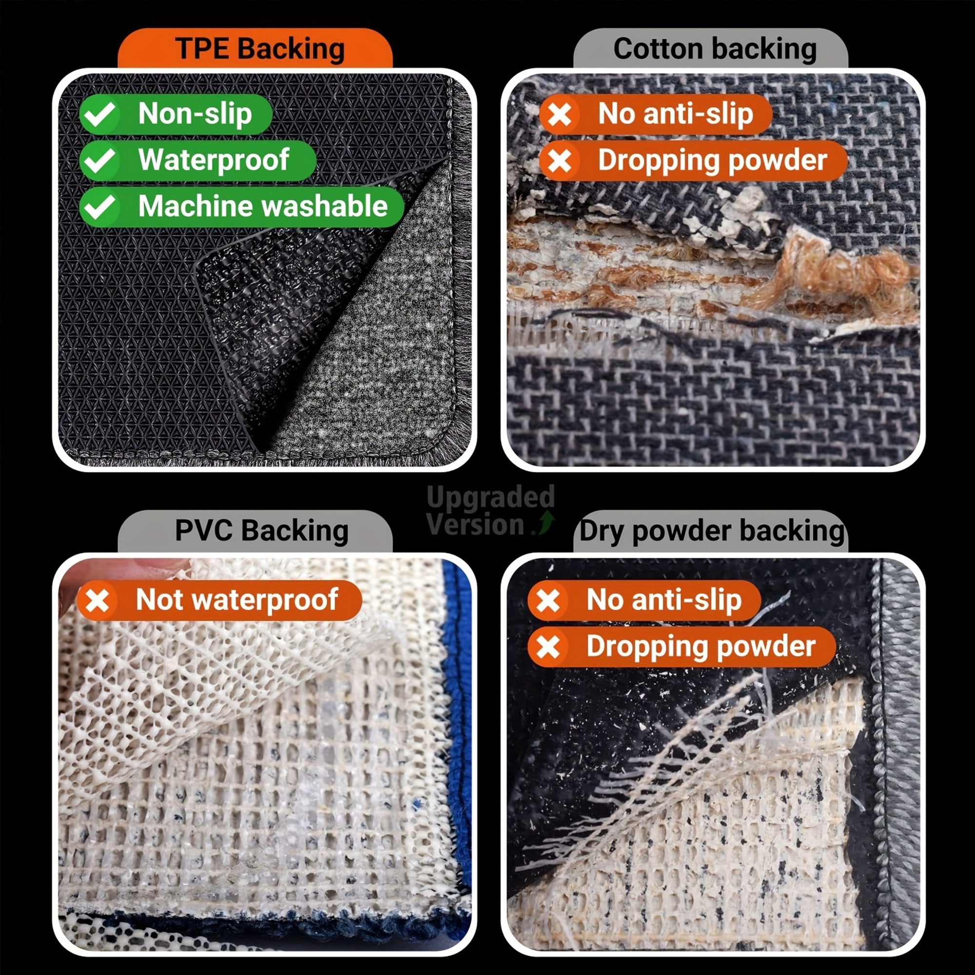 Furnipuzzle Two rolls of floor mats. The sizes are 3.94×1.44 ft and 2.62×1.44 ft respectively. These mats are stain - resistant, easy to clean, non - slip, and can relieve fatigue. They are suitable for various spaces.