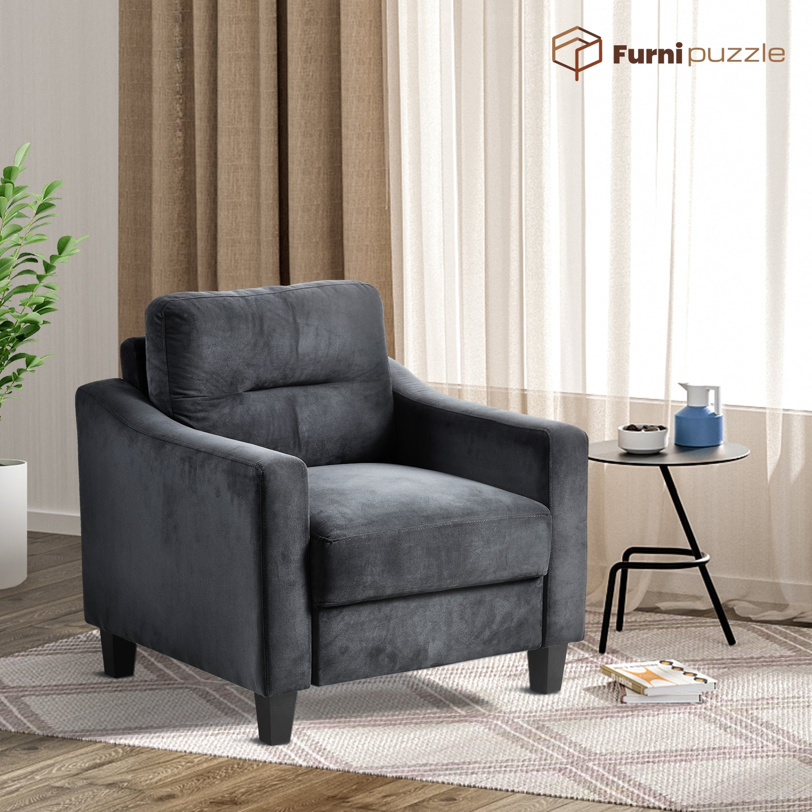 Furnipuzzle Minimalist Velvet Modular Sofa-Single,Double,Multi-Person Design