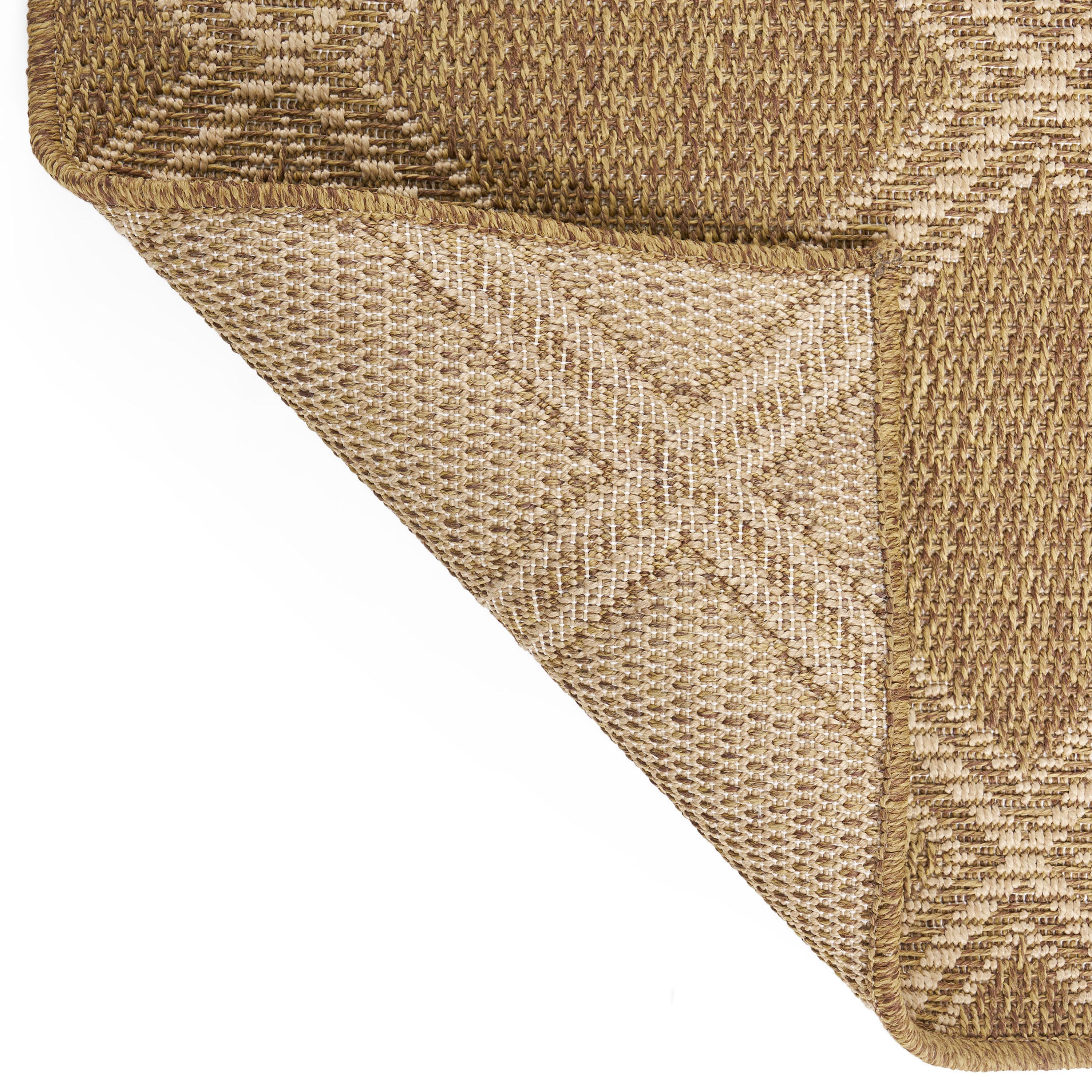 Furnipuzzle Earth - Toned Diamond Grid Rug，Size: 84" X 63"